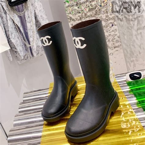 chanel water boots|Chanel high heel boots.